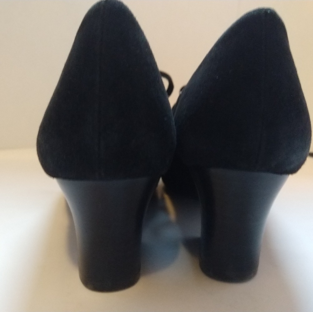 JRenee black heeled suede oxfords, size 8 - Picture 7 of 8